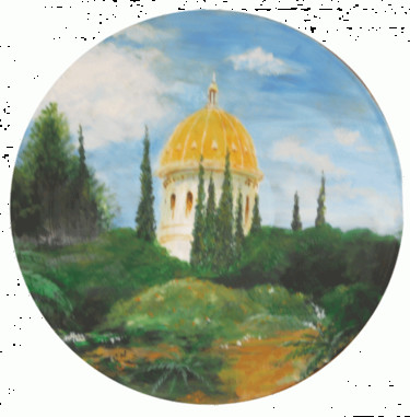 Malerei mit dem Titel "haifa bahai garden" von Mark Guberman, Original-Kunstwerk
