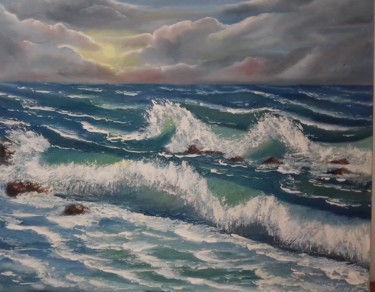 Peinture intitulée "Море" par Mariana Markiv, Œuvre d'art originale, Huile Monté sur Châssis en bois