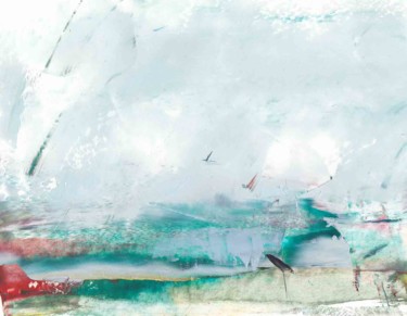 Картина под названием "Зеленый дождь" - Марк Козырев, Подлинное произведение искусства, Масло