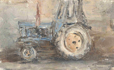 Картина под названием "Трактор Белорусь" - Марк Козырев, Подлинное произведение искусства, Масло