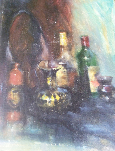 Painting titled "Натюрморт ученичесий" by Mark Kozyrev, Original Artwork, Oil
