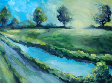 Painting titled "Kalinga Creek" by Mark Malinowski, Original Artwork, Oil