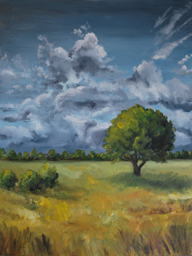 Pintura titulada "one lonely tree" por Mark Malinowski, Obra de arte original