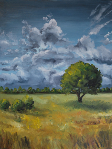 Schilderij getiteld "one lonely tree" door Mark Malinowski, Origineel Kunstwerk