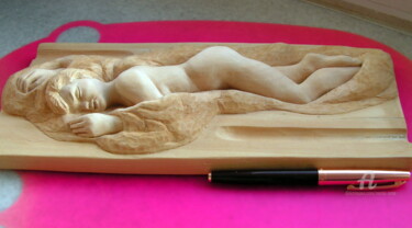 Sculpture intitulée ",,Najmilsze wspomni…" par Marko Anna, Œuvre d'art originale, Bois