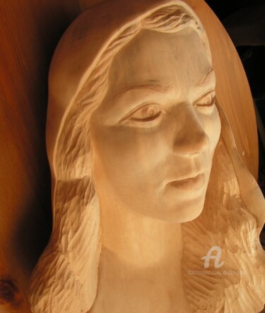 Sculptuur getiteld ",,Polska Madonna"" door Marko Anna, Origineel Kunstwerk, Hout