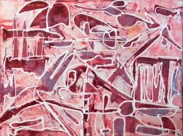 Malerei mit dem Titel "Rosarote Fantasie" von Marko Slavica, Original-Kunstwerk