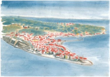 Painting titled "Piran Punta" by Marko Jezernik, Original Artwork, Oil