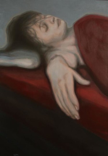 Painting titled "De looden slaap" by Marko Klomp, Original Artwork