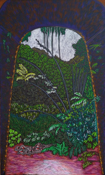 Pintura titulada "#2 Island Series (M…" por Maria Kozyrenko, Obra de arte original, Pastel Montado en Panel de madera