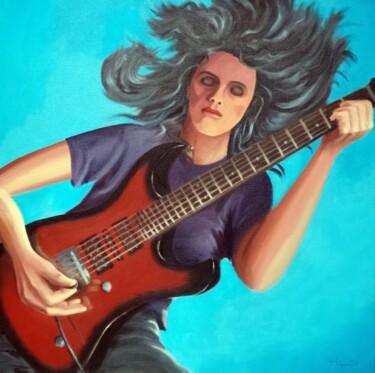 Картина под названием "Rock Chic" - Mark Haywood, Подлинное произведение искусства, Масло Установлен на Деревянная рама для…