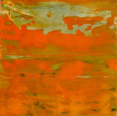 Peinture intitulée ""Tangerine Sky"" par Mark S. Thomas, Œuvre d'art originale, Acrylique