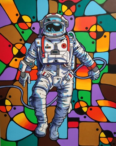 Peinture intitulée "*Astronauta*" par Markus, Œuvre d'art originale, Acrylique