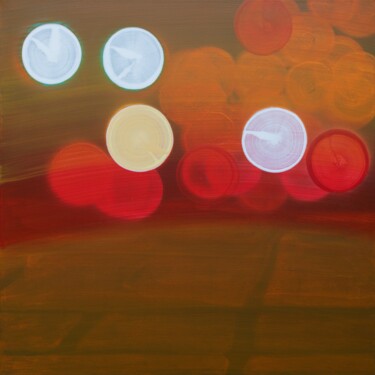 Painting titled "Lichter II" by Markus Honerla, Original Artwork, Lacquer Mounted on Wood Stretcher frame