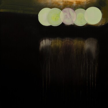 Malerei mit dem Titel "Lichter XIII" von Markus Honerla, Original-Kunstwerk, Lack Auf Keilrahmen aus Holz montiert