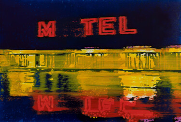 Картина под названием "MOTEL II" - Markus Honerla, Подлинное произведение искусства, Масло Установлен на Деревянная рама для…