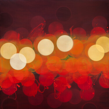 Painting titled "Lichter XLII" by Markus Honerla, Original Artwork, Lacquer Mounted on Wood Stretcher frame