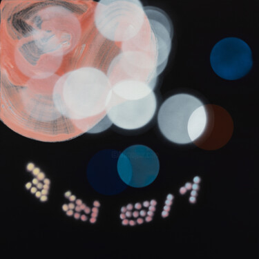 Картина под названием "Lichter XLIX" - Markus Honerla, Подлинное произведение искусства, лак Установлен на Деревянная рама д…