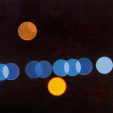 Картина под названием "Lichter LXIV" - Markus Honerla, Подлинное произведение искусства, лак Установлен на Деревянная рама д…