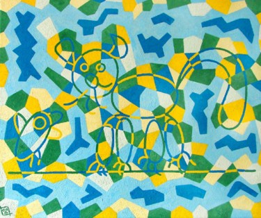 Malerei mit dem Titel "die-zitronenkatze-2…" von Markus Johne, Original-Kunstwerk