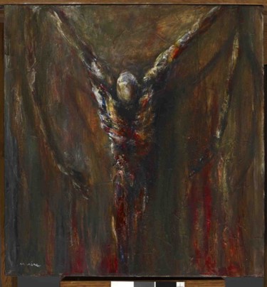 Peinture intitulée "Ange déchu face" par Markus Nine, Œuvre d'art originale