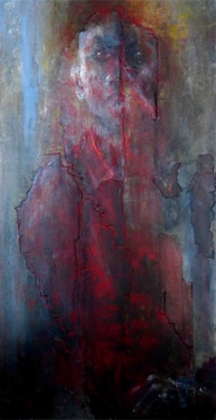Peinture intitulée "fou au pyjama rouge" par Markus Nine, Œuvre d'art originale