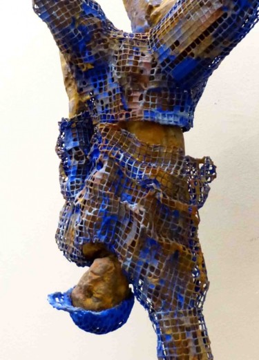 Sculpture intitulée "Blue Hip Hop Dancer…" par Markus Nine, Œuvre d'art originale