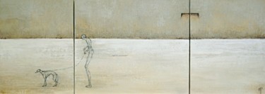 Pintura titulada "racing greyhounds" por Marleen Pauwels, Obra de arte original