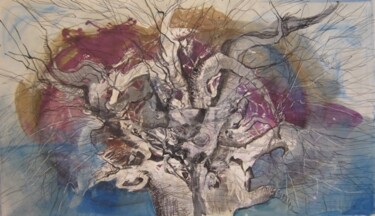Malerei mit dem Titel "Energy Tree" von Marlen Ferrer, Original-Kunstwerk, Öl
