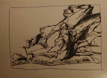 Roche-rochers Dessin intitulée "Roche-rochers" par Marlène Bonnaffé, Œuvre d'art originale, Encre