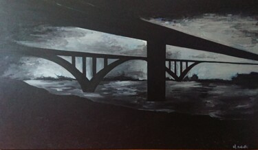 Peinture intitulée "Bretagne, Ponts" par Marlène Bonnaffé, Œuvre d'art originale, Acrylique
