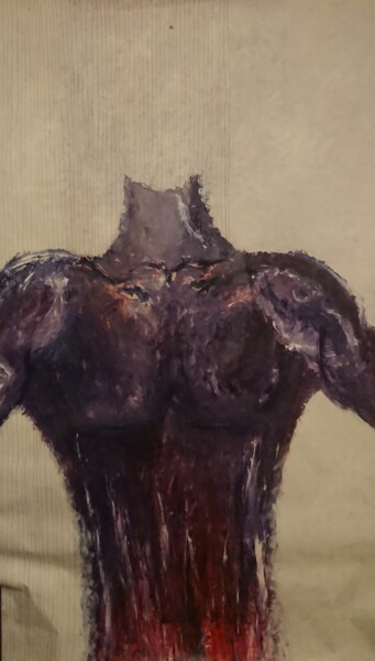 Malerei mit dem Titel "Monstre du passé 2" von Marlène Bonnaffé, Original-Kunstwerk, Acryl