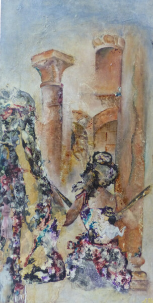 Malerei mit dem Titel "LITTLE LADIES  HUE…" von Marlène Hue, Original-Kunstwerk, Öl