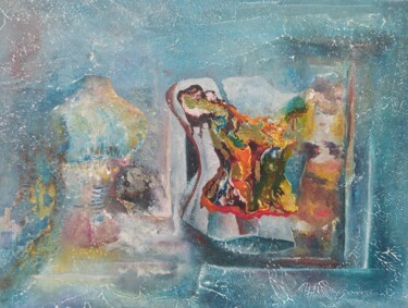Malerei mit dem Titel "FENÊTRE SUR COUR  H…" von Marlène Hue, Original-Kunstwerk, Öl