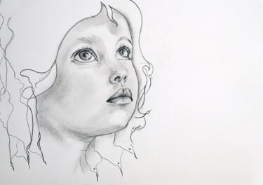 Drawing titled "LA P'TITE LISETTE" by Marlène Regazzoni (MaOni), Original Artwork, Graphite