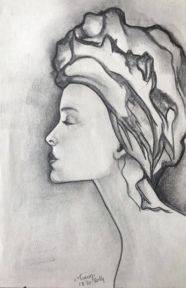 Drawing titled "MALIKA" by Marlène Regazzoni (MaOni), Original Artwork, Graphite