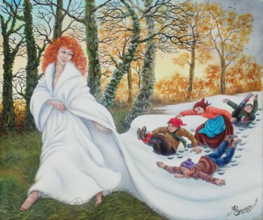 Peinture intitulée "Le Manteau d'Hiver" par Marlene Sadran, Œuvre d'art originale, Huile
