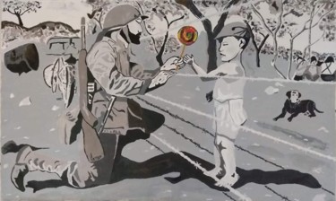 Pintura intitulada "Soldado da paz" por Leno, Obras de arte originais, Acrílico