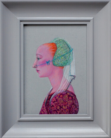 Рисунок под названием "Nasaal" - Marlies Van Leeuwen, Подлинное произведение искусства, Карандаш