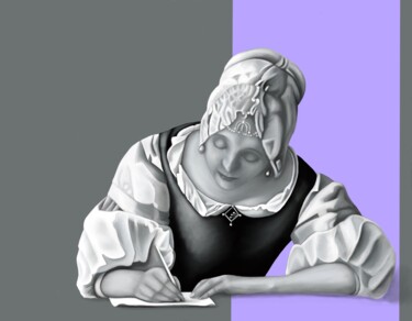 Arte digitale intitolato "Al eerder geschreven" da Marlies Van Leeuwen, Opera d'arte originale, Pittura digitale