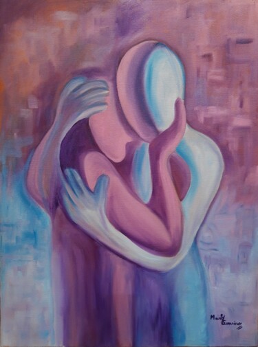Peinture intitulée "Five Hug" par Marly Genuino, Œuvre d'art originale, Huile