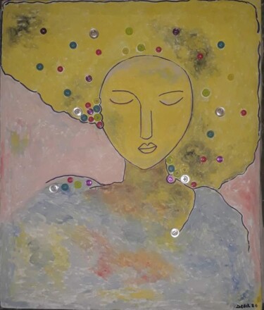 Painting titled "Material Thinking" by Marly Joseph Jr Desir, Original Artwork, Acrylic
