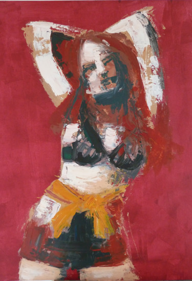 Painting titled "Irish girl" by Séverine Garry, Original Artwork, Acrylic