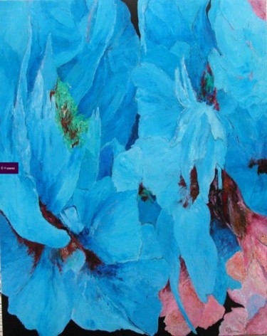 Peinture intitulée "Eclats bleus" par Marna, Œuvre d'art originale