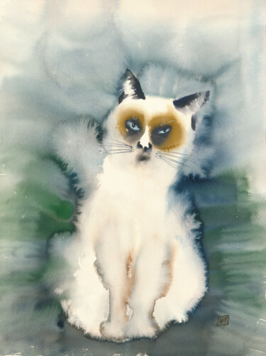 Schilderij getiteld "Watercolor animal p…" door Maria Marni, Origineel Kunstwerk, Aquarel