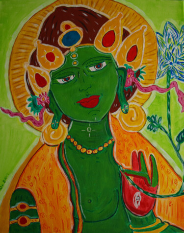 Malerei mit dem Titel "Tara" von Marnie Delblond, Original-Kunstwerk, Gouache