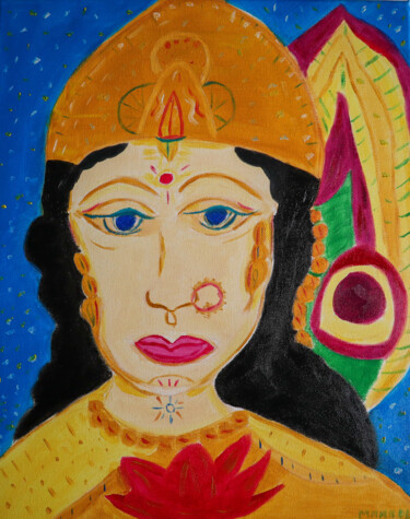 Картина под названием "Divine Mother" - Marnie Delblond, Подлинное произведение искусства, Масло