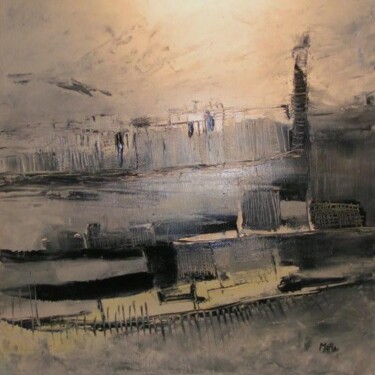 Painting titled "Paris bord de Seine" by Maro Scott-Rorive, Original Artwork
