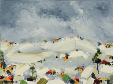 Painting titled "The Smell of Snow:…" by Maroun Hakim, Original Artwork, Acrylic Mounted on Wood Stretcher frame