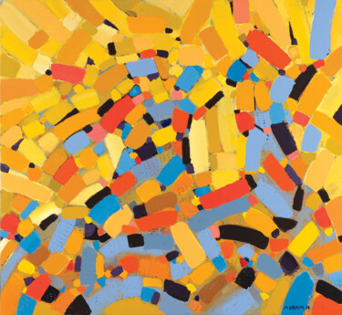 「Ecstasy of Colors」というタイトルの絵画 Maroun Hakimによって, オリジナルのアートワーク, アクリル ウッドストレッチャーフレームにマウント